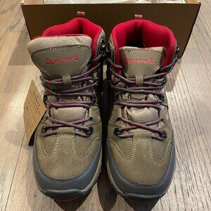Bearpaw Corsica Hiking Boots: Taupe/red Size 9 (new in box)